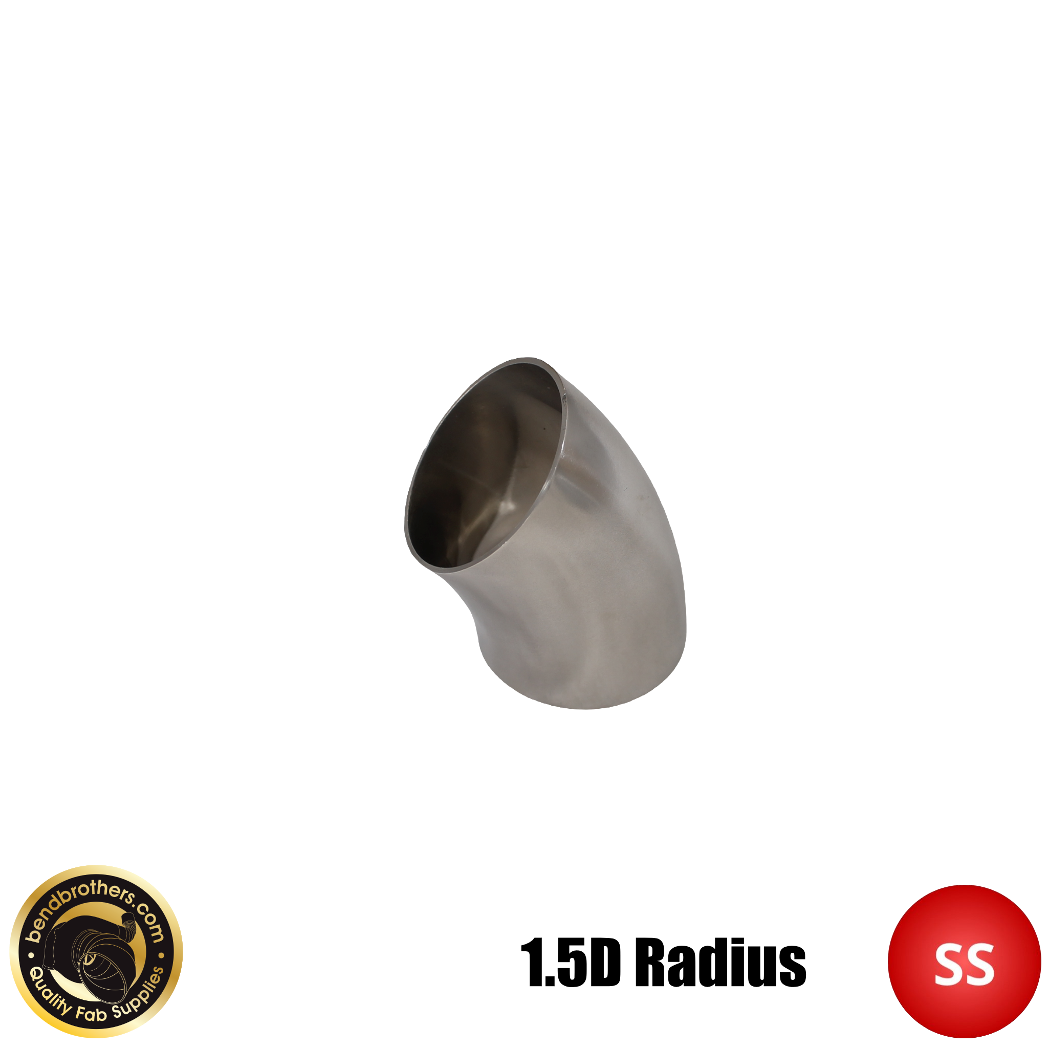 1.625" Stainless 45° Mandrel Bend Elbow - 1.5D Loose Radius