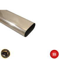 3.5" Oval 304ss Tube - 1 Meter Length - 1.6mm Wall
