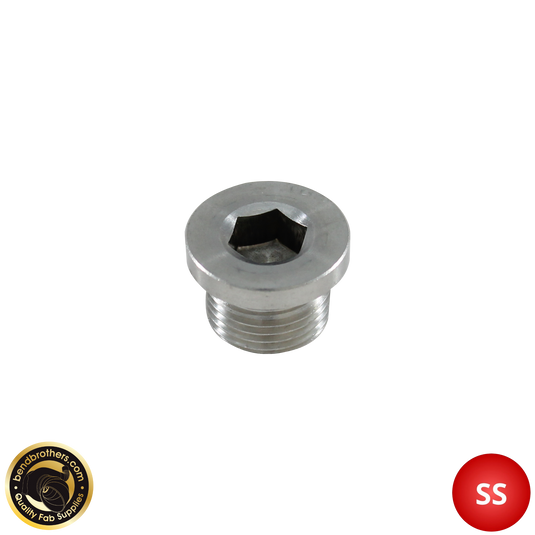 304 Stainless Steel O2 Sensor Bung Hex Socket Cap - Screw In