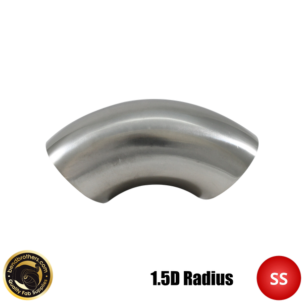 2" (51mm) 304 Stainless Steel 90° Elbow - 1.5D Radius - 1.6mm Wall