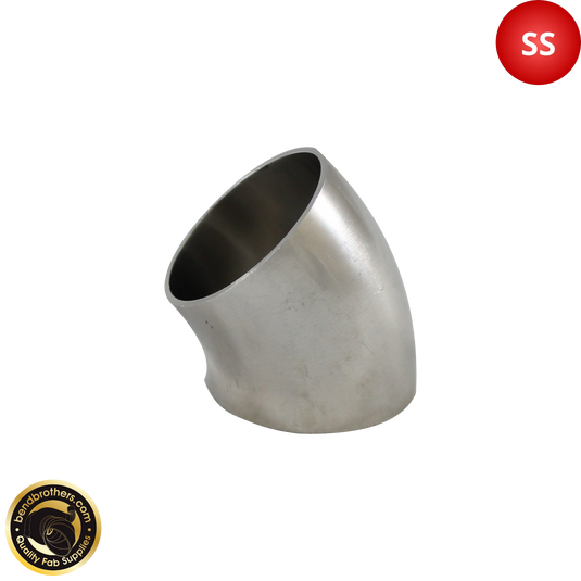 2.75" (70mm) 304 Stainless Steel 45° Elbow - 1.2D Radius - 1.6mm Wall