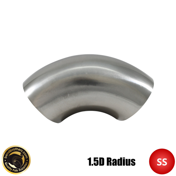 3" (76mm) 304 Stainless Steel 90° Elbow - 1.5D  Radius - 1.6mm Wall