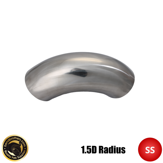 3.5" (89mm) 304 Stainless Steel 88° Elbow - 1.5D Radius - 1.6mm Wall