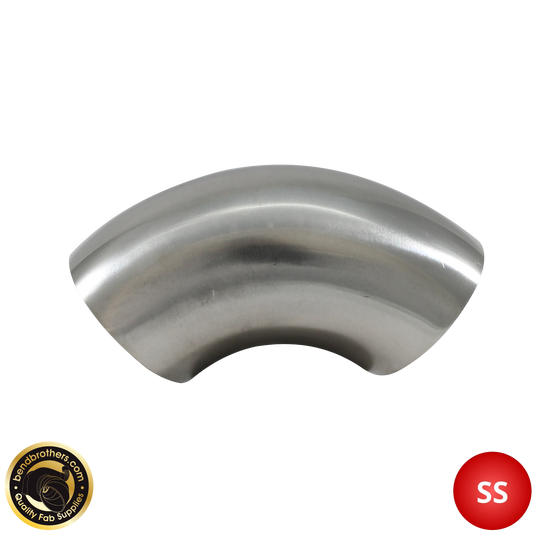 3.5" (89mm) 304 Stainless Steel 90° Elbow - 1.2D Radius - 1.6mm Wall