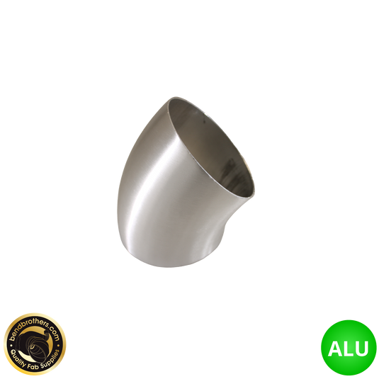 3.5" (89mm) Aluminium 45° Elbow - 1.2D Radius - 1.42mm Wall