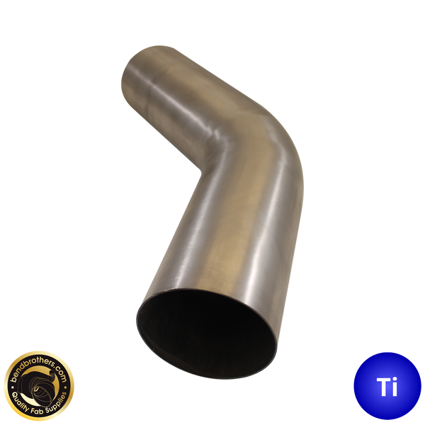 3.5" (89mm) Titanium 45° Mandrel Bend 150mm Leg - 1.5D Radius - 1.2mm wall