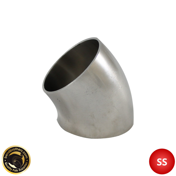 4" (101mm) 304 Stainless Steel 45° Elbow - 1.2D Radius - 1.6mm Wall
